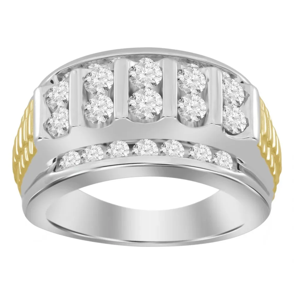 MEN’S RING CT ROUND DIAMOND 10K TT WHITE & YELLOW GOLD