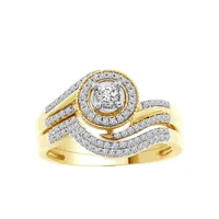 LADIES BRIDAL RING 1/ CT ROUND DIAMOND 10K YELLOW GOLD