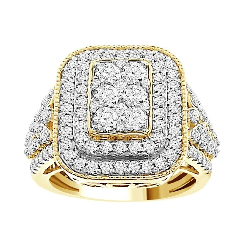 LADIES RING 1 1/2 CT ROUND DIAMOND 10K YELLOW GOLD