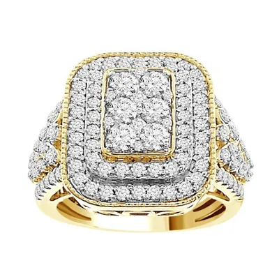 LADIES RING 1 1/2 CT ROUND DIAMOND 10K YELLOW GOLD