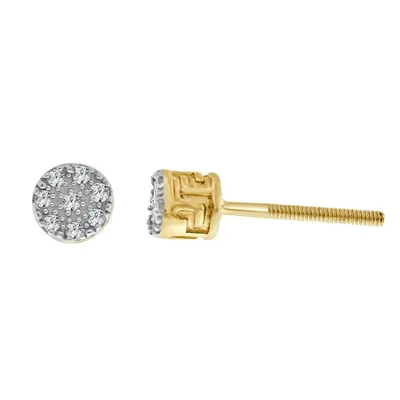 MEN’S EARRINGS 1/20 CT ROUND DIAMOND 10K YELLOW GOLD