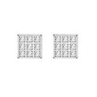 MEN’S EARRINGS 1/20 CT ROUND DIAMOND SILVER