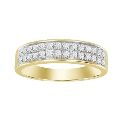 MEN’S BAND 5/8 CT ROUND DIAMOND 10K YELLOW GOLD