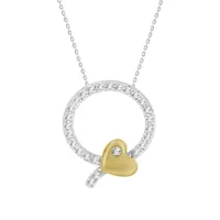 LADIES PENDANT 1/5 CT ROUND DIAMOND 10K TT WHITE/YELLOW GOLD