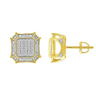 MEN’S EARRINGS 1/3 CT ROUND DIAMOND 10K YELLOW GOLD