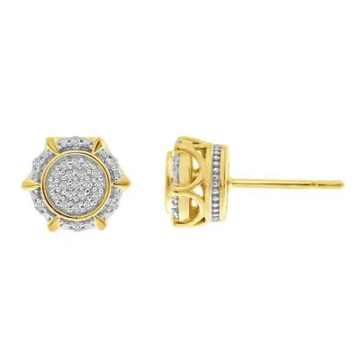 MEN’S EARRINGS 1/6 CT ROUND DIAMOND 10K YELLOW GOLD