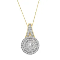 LADIES PENDANT 1/3 CT ROUND DIAMOND 10K YELLOW GOLD