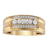 MEN’S RING 1/10 CT ROUND DIAMOND 10K YELLOW GOLD