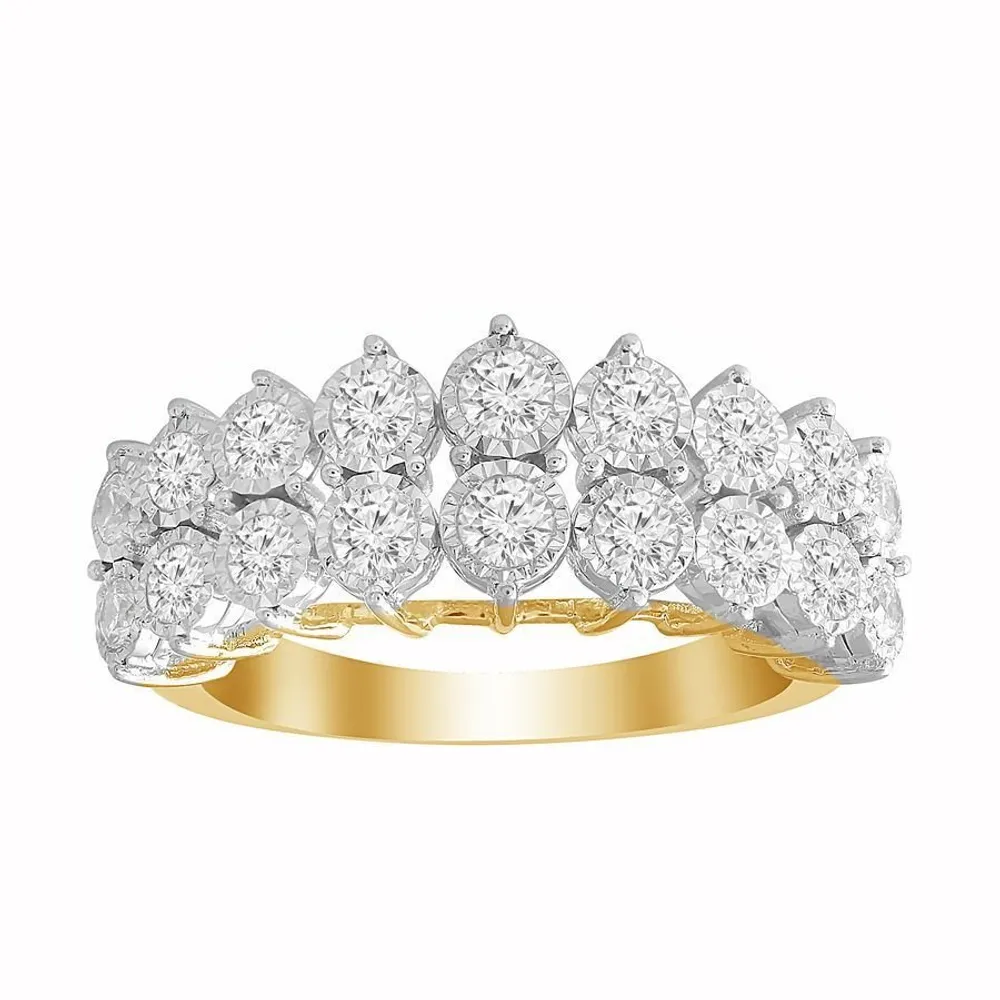 LADIES BAND1 CT ROUND DIAMOND 10K YELLOW GOLD