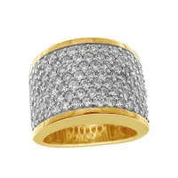 MEN’S RING 4 CT ROUND DIAMOND 10K YELLOW GOLD