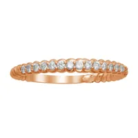 LADIES BAND 1/4 CT ROUND DIAMOND 14K ROSE GOLD