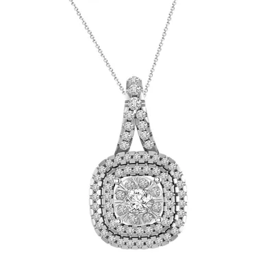 LADIES PENDANT 1/3 CT ROUND DIAMOND 10K WHITE GOLD