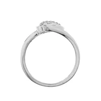 LADIES RING 1/10 CT ROUND DIAMOND 10K WHITE GOLD