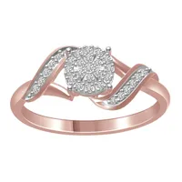 LADIES RING 1/5 CT  ROUND DIAMOND 10K ROSE GOLD