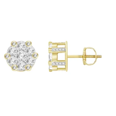 MEN’S EARRING 1/4 CT ROUND DIAMOND 10K YELLOW GOLD