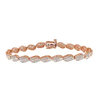 LADIES BRACELET 1 CT ROUND/BAGUETTE DIAMOND 10K ROSE GOLD