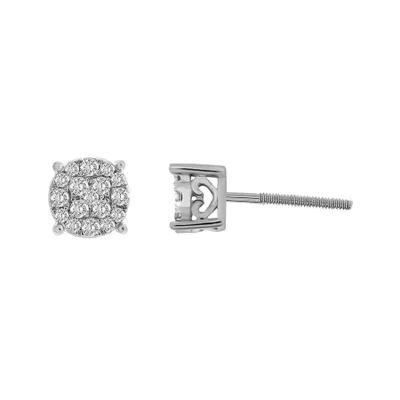 LADIES EARRING 1/4 CT ROUND DIAMOND 10K WHITE GOLD