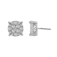 MEN’S EARRING 7/8 CT ROUND DIAMOND 10K WHITE GOLD