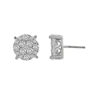 LADIES EARRING 2 CT ROUND DIAMOND 10K WHITE GOLD