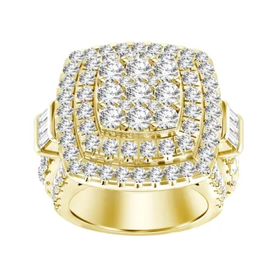 LADIES RING 5 CT ROUND DIAMOND 10K YELLOW GOLD