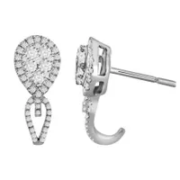 LADIES EARRING 3/4 CT ROUND DIAMOND 14K WHITE GOLD