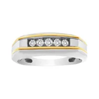 MEN’S RING 1/4 CT ROUND DIAMOND 10K TT WHITE & YELLOW GOLD