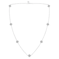 LADIES NECKLACE 3/4 CT ROUND DIAMOND 10K WHITE GOLD