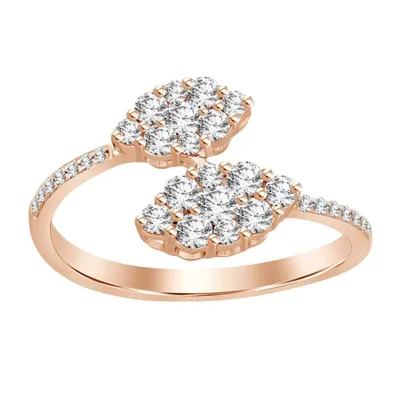 LADIES RING 1/2 CT ROUND DIAMOND 14K ROSE GOLD