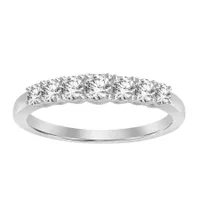 LADIES BAND 1/2 CT ROUND DIAMOND 10K WHITE GOLD