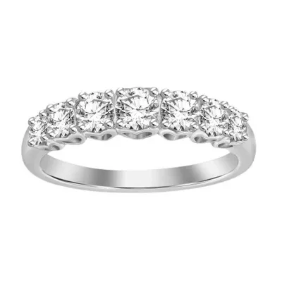 LADIES BAND 1 CT ROUND DIAMOND 10K WHITE GOLD