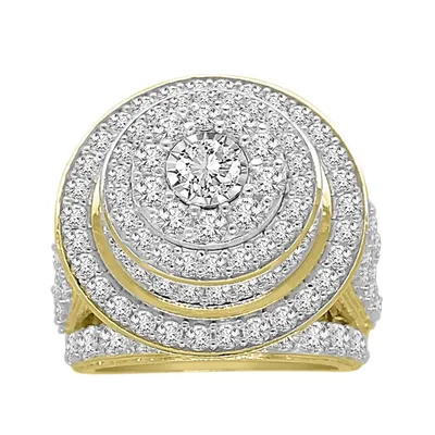 LADIES RINGS 5 CT ROUND DIAMOND 10K YELLOW GOLD