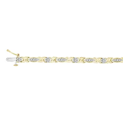 LADIES BRACELET 1/2 CT ROUND DIAMOND 10K YELLOW GOLD