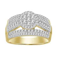 LADIES RING 1 CT ROUND DIAMOND 10K YELLOW GOLD