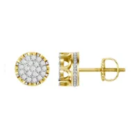 MEN’S EARRING 1/2 CT ROUND DIAMOND 10K YELLOW GOLD