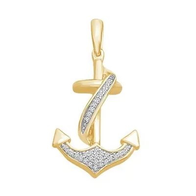 LADIES PENDANT 1/20 CT ROUND DIAMOND 10K YELLOW GOLD