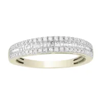 LADIES BAND 1/4 CT ROUND DIAMOND 10K WHITE GOLD