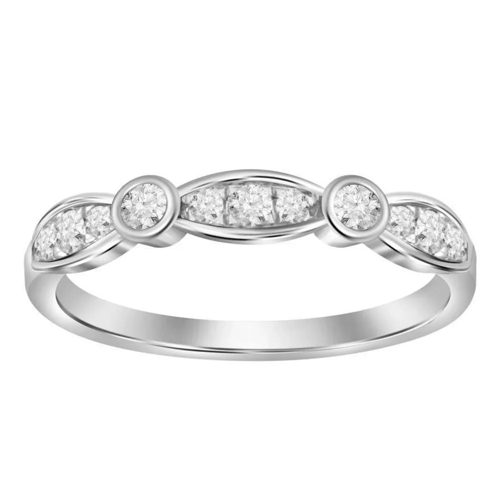 LADIES STACKABLE BAND 1/ CT ROUND DIAMOND 14K GOLD