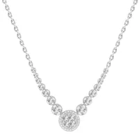 LADIES NECKLACES 1/3 CT ROUND DIAMOND 10K White GOLD