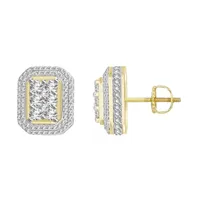 MEN’S EARRING 1 CT ROUND DIAMOND 10K YELLOW GOLD