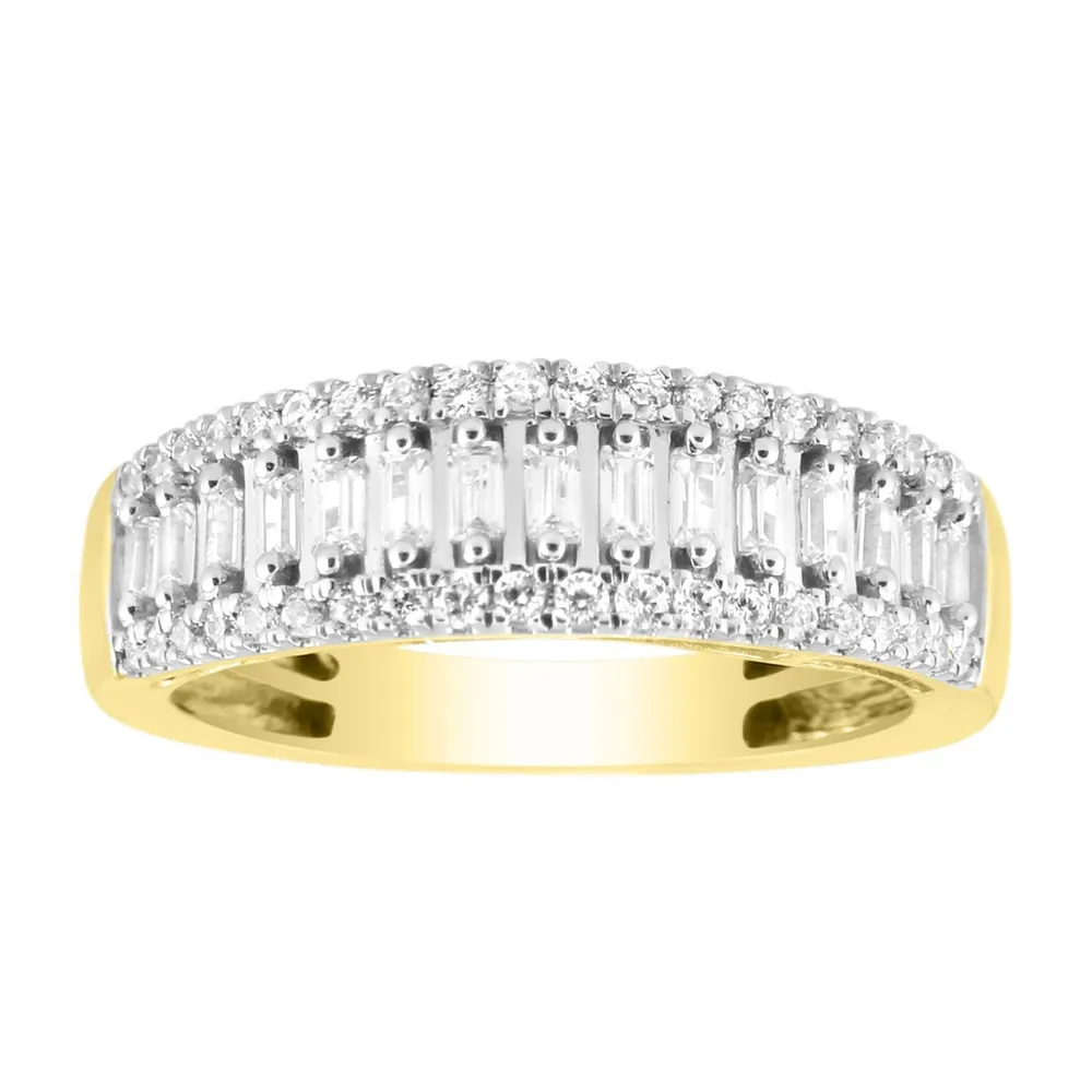 LADIES DIAMOND BAND / CT ROUND/BAGUETTE 10K GOLD