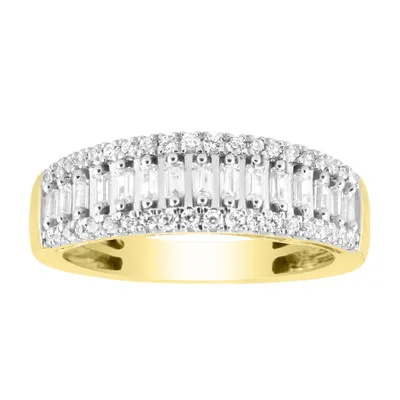 LADIES DIAMOND BAND / CT ROUND/BAGUETTE 10K GOLD