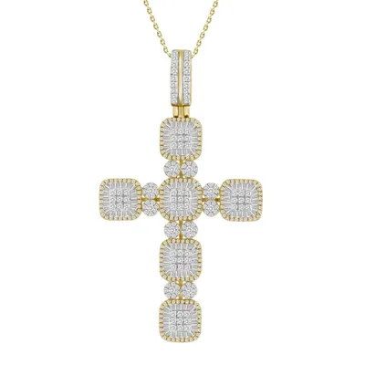 MEN’S PENDANT CT ROUND/BAGUETTE DIAMOND 10K YELLOW GOLD