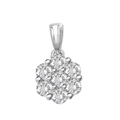 LADIES PENDANT 3/4 CT ROUND DIAMOND 14K WHITE GOLD