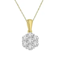 LADIES PENDANT 1 CT ROUND DIAMOND 14K YELLOW GOLD