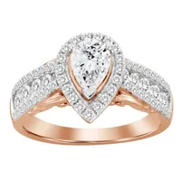 LADIES RING 3/4 CT ROUND DIAMOND 14K ROSE GOLD