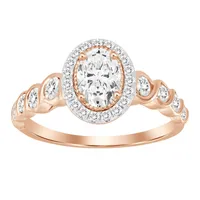 LADIES SEMI MOUNT RING 1/2 CT ROUND/OVAL DIAMOND 14K ROSE GOLD