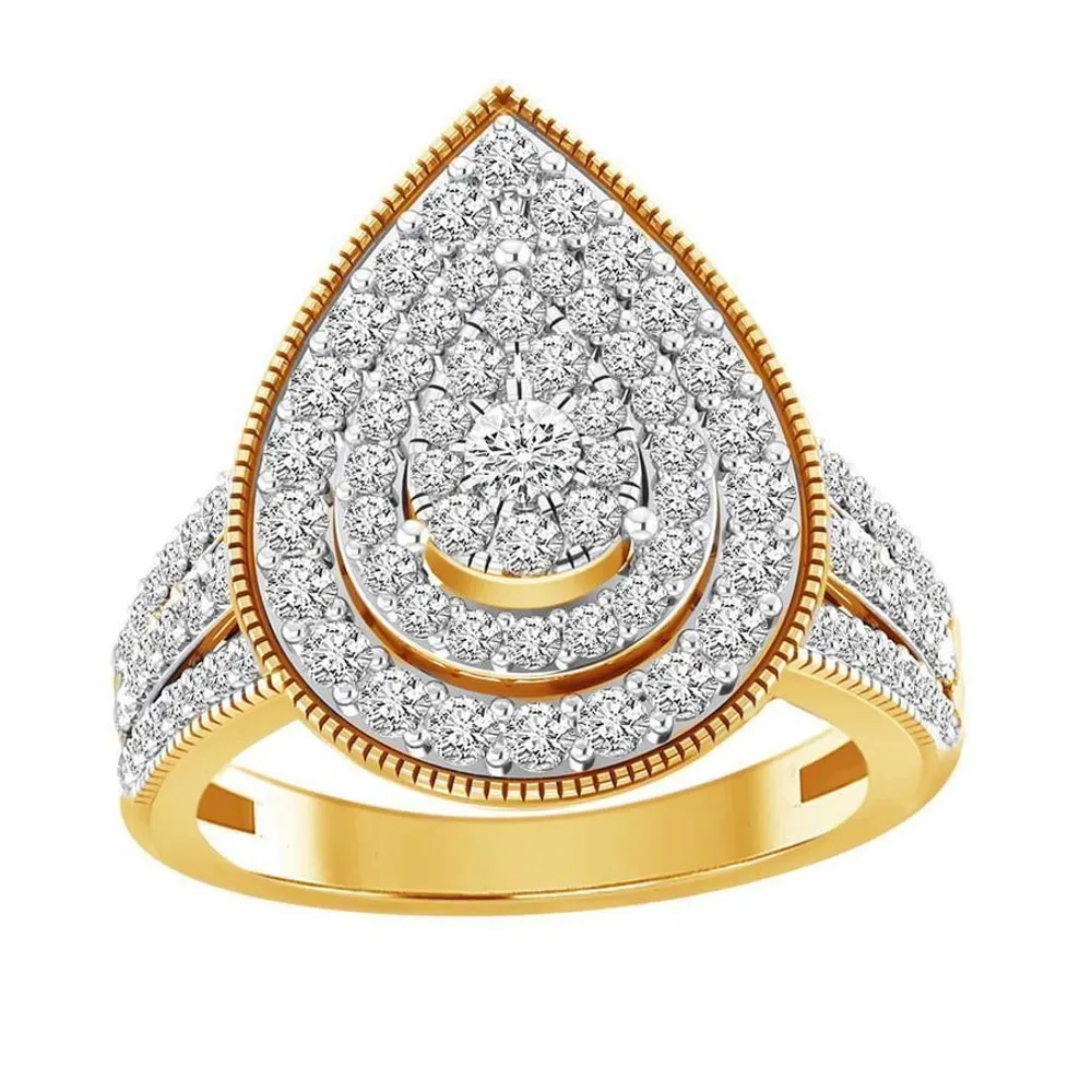 LADIES ENGAGEMENT RING 1 1/4 CT ROUND DIAMOND 14K YELLOW GOLD