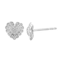 LADIES EARRING 1/10 CT ROUND DIAMOND 10K WHITE GOLD