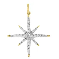 LADIES PENDANT 1/6 CT ROUND DIAMOND 10K YELLOW GOLD