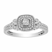 LADIES ENGAGEMENT RING 1/ CT ROUND DIAMOND 10K WHITE GOLD